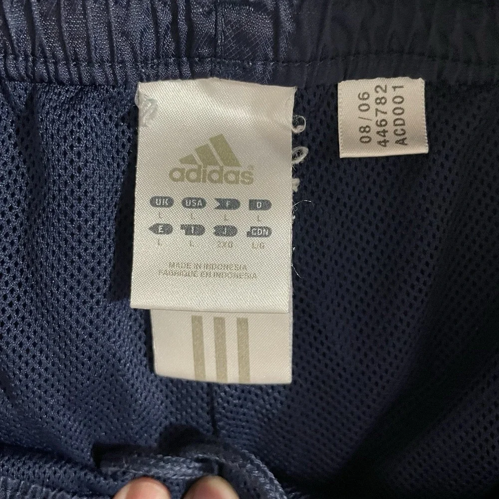 Adidas Track Pants Men Size Large Blue Drawstring Pockets Gym Active Performance